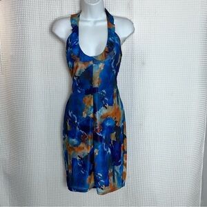 Fashion Nova Vibrant Blue and Orange Backless Dress size 1X (NWT)